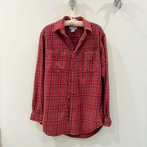 Carhartt red plaid button-down top, size small